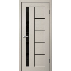 Дверь межкомнатная Сибирь Профиль Статус ST03 Софт капучино, стекло черное